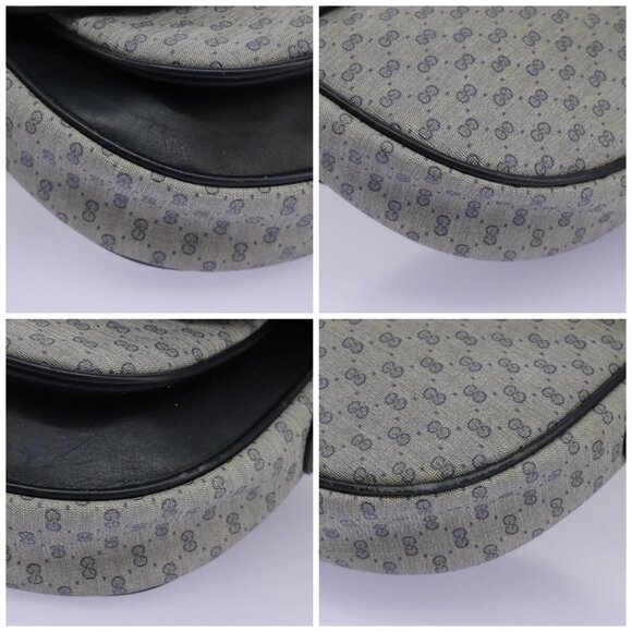 GUCCI Micro GG Supreme Shoulder Bag PVC Navy Gold - Picture 16 of 16